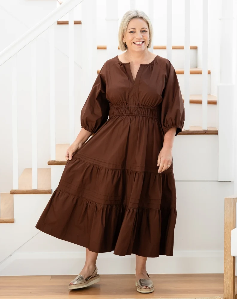 Olive Midi Dress - Chocolate - Image 9
