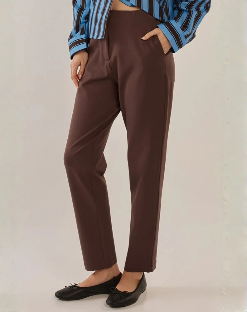 Paloma Straight Leg Pant - Chocolate - Image 3