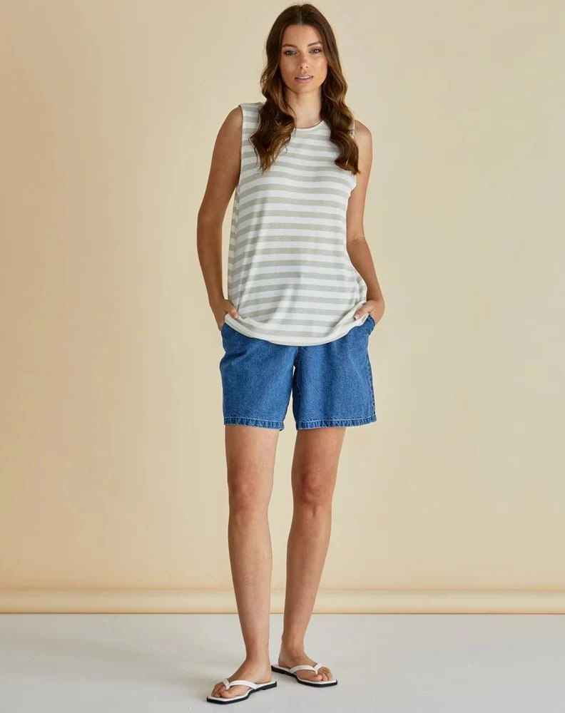 Positano Tank - Gold Stripe Metalic - Image 2