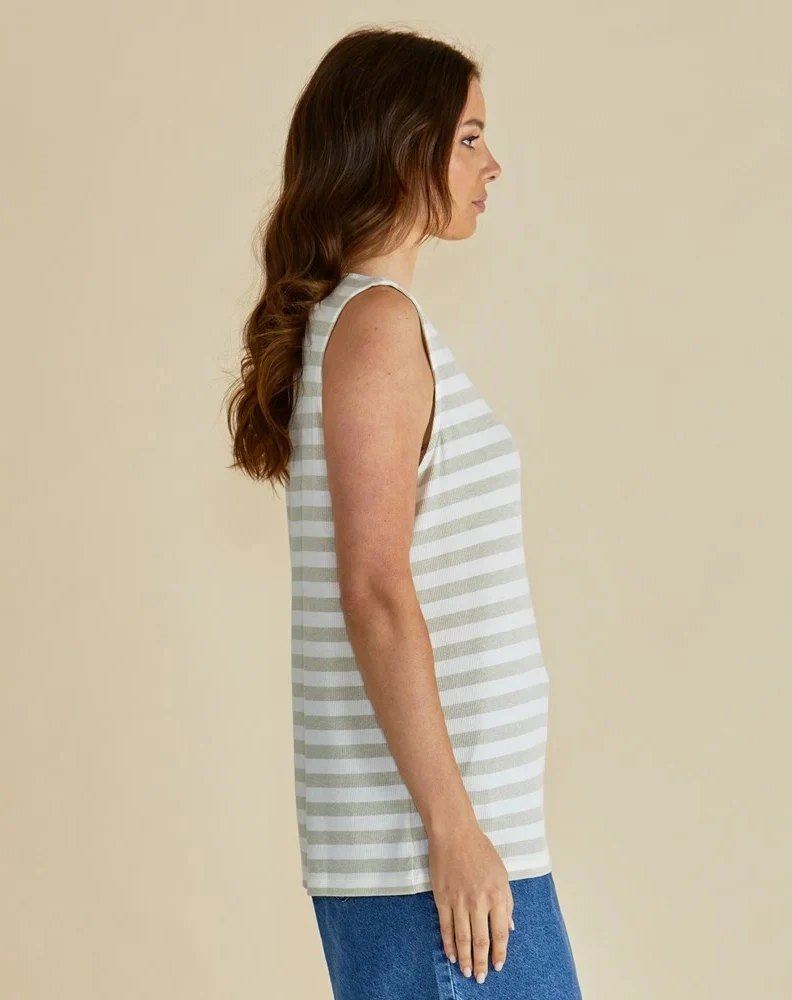 Positano Tank - Gold Stripe Metalic - Image 3