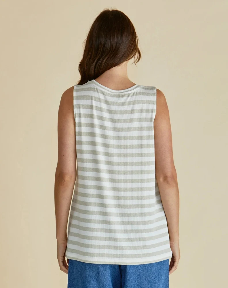 Positano Tank - Gold Stripe Metalic - Image 4