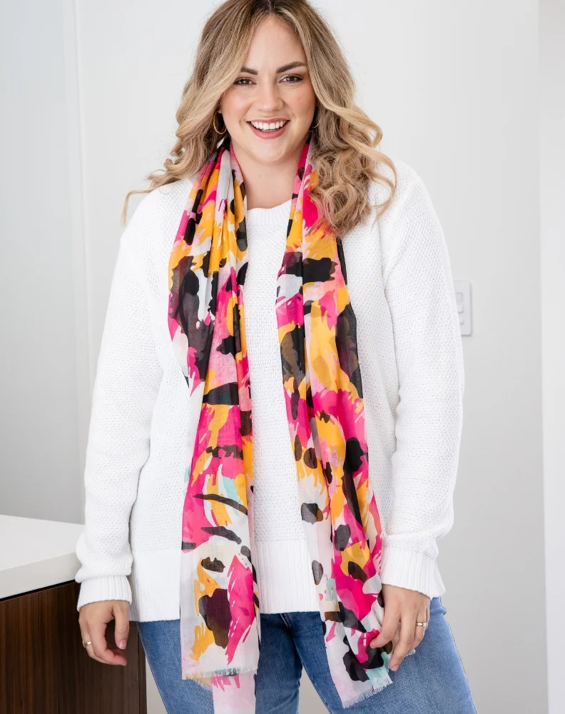 Bright Leopard Scarf
