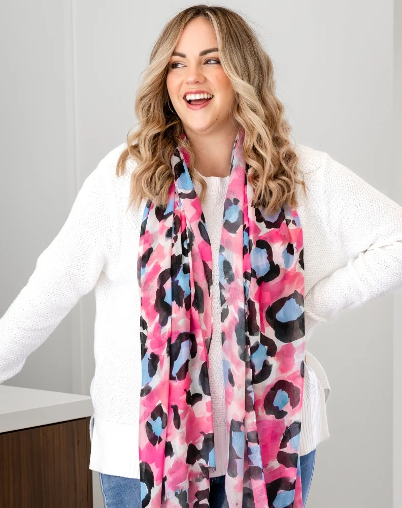 Pink Leopard Scarf - Image 2