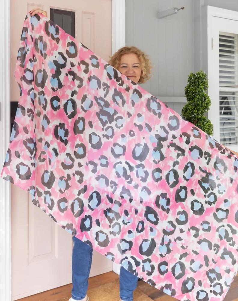 Pink Leopard Scarf - Image 3
