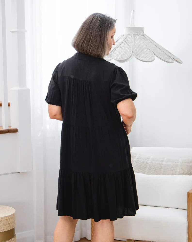 Taylor Shirt Dress - Black - Image 7