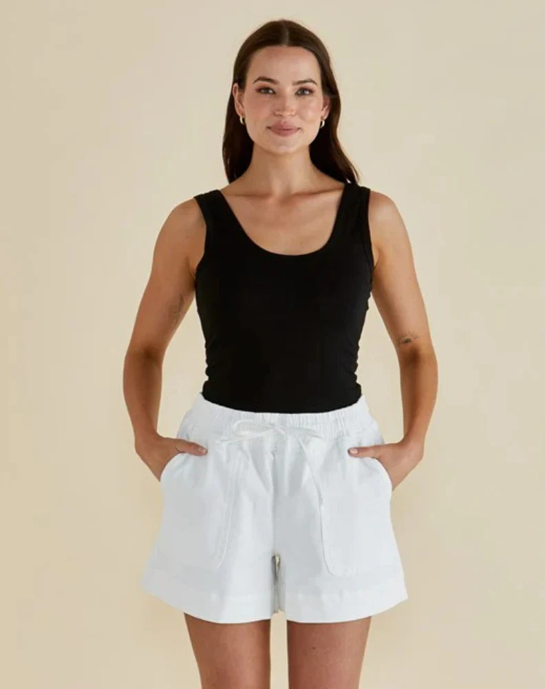 Relax Denim Shorts - White - Image 3