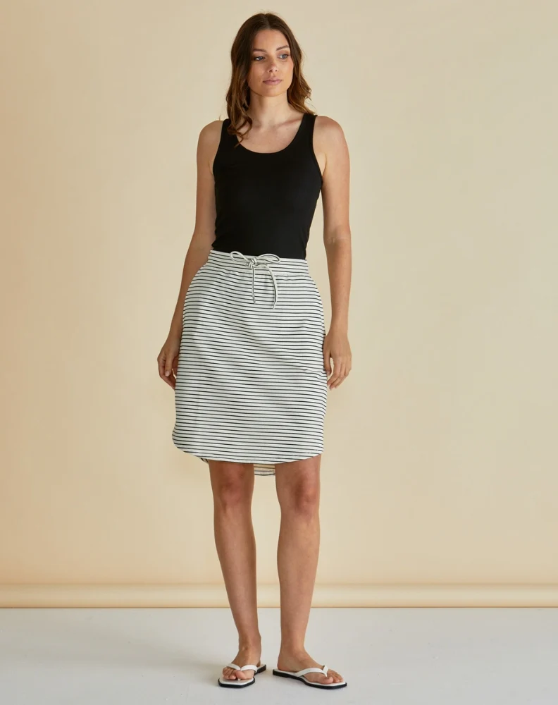 Retreat Skirt⁠ - White/Black Stripe - Image 2