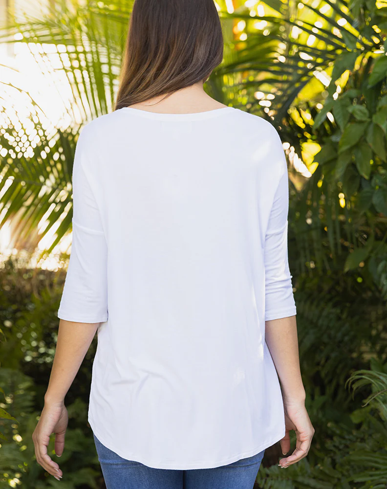 Autumn V Neck Tee - White - Image 9
