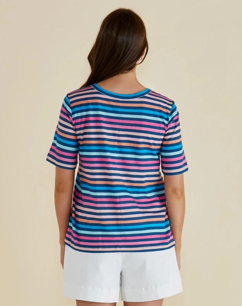 Riley Tee - Multi Stripe Navy - Image 3