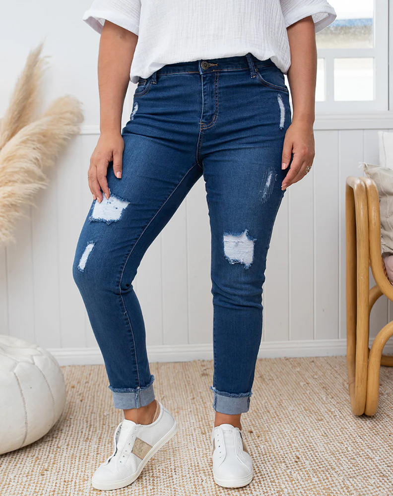 Ripped Jean -Blue - Image 10