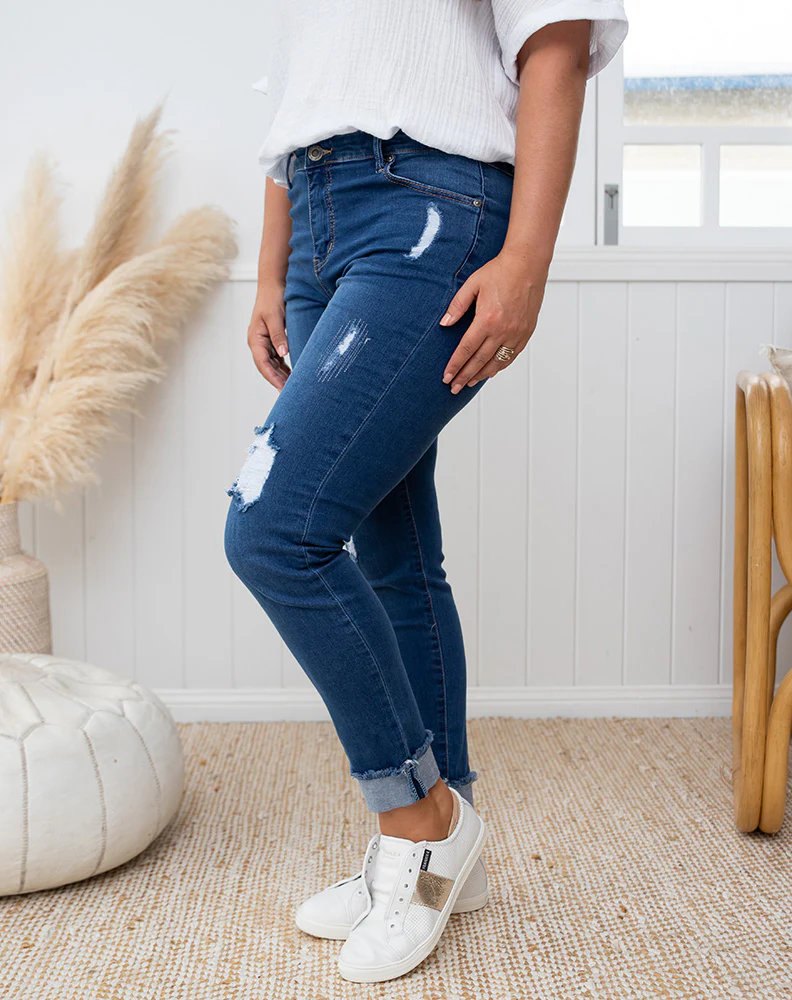 Ripped Jean -Blue - Image 11