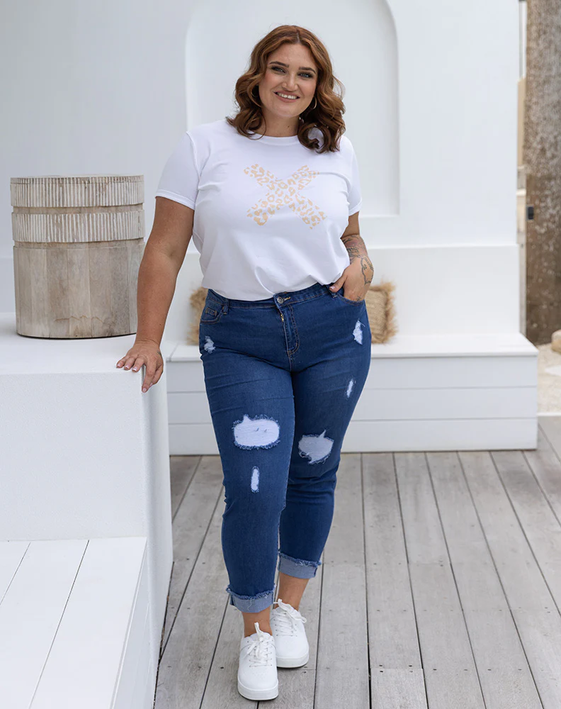 Ripped Jean -Blue - Image 3