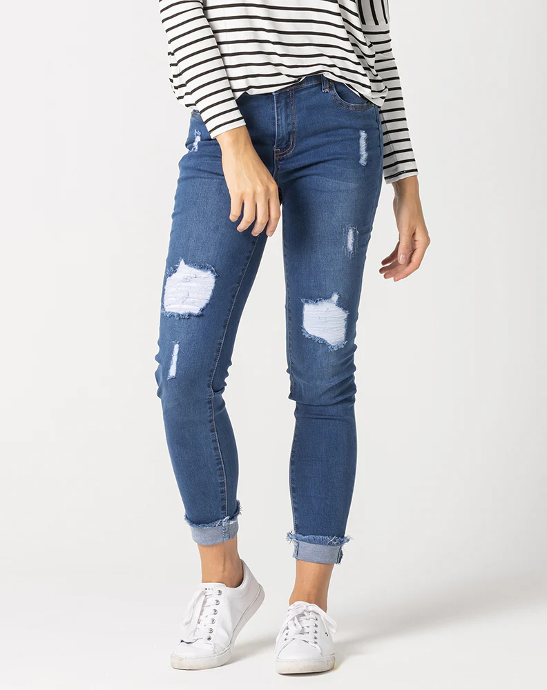 Ripped Jean -Blue - Image 4