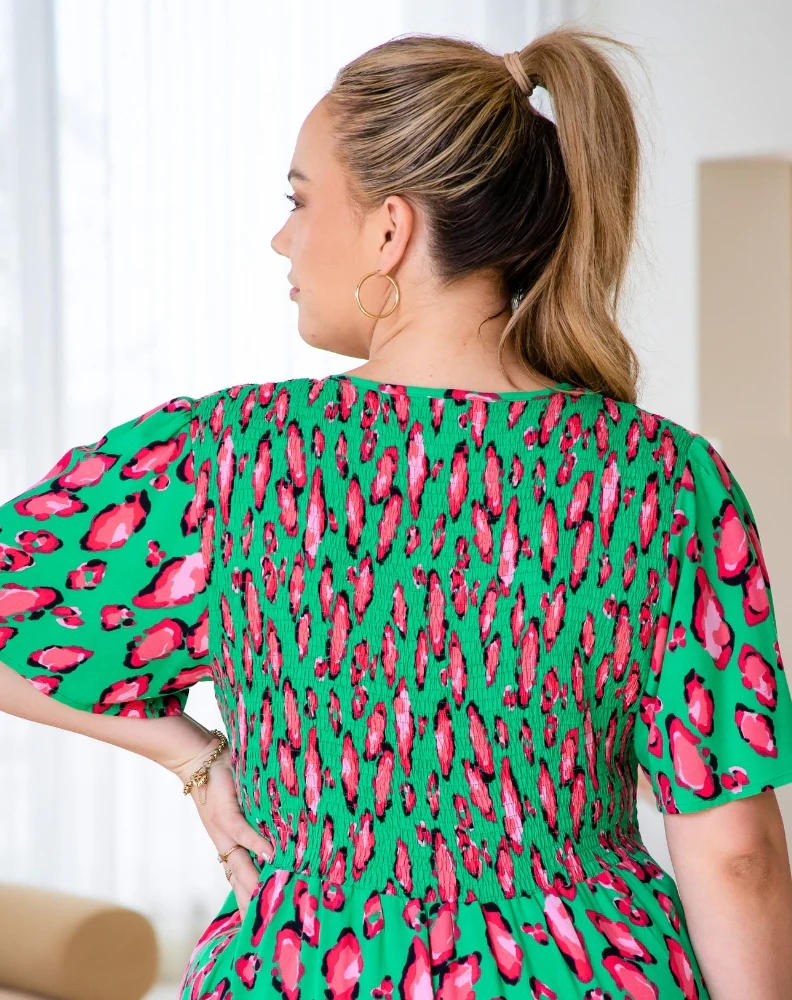 Noel Dress - Green Leopard - Image 10