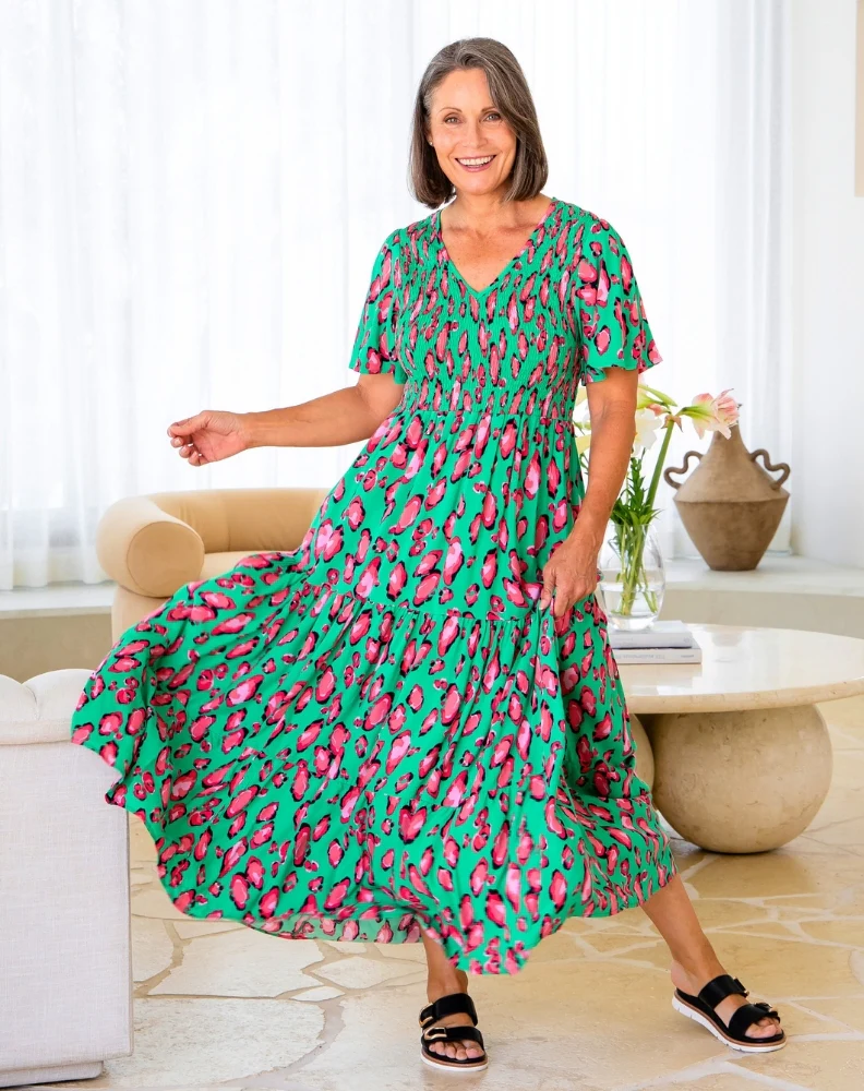 Noel Dress - Green Leopard - Image 3