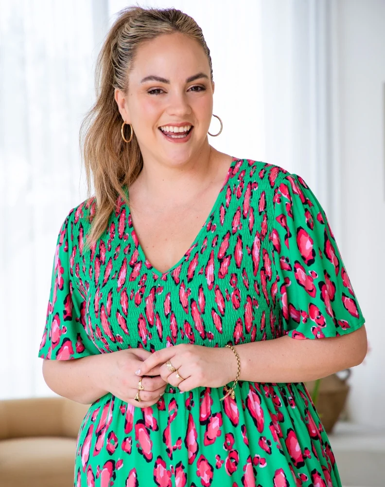 Noel Dress - Green Leopard - Image 6