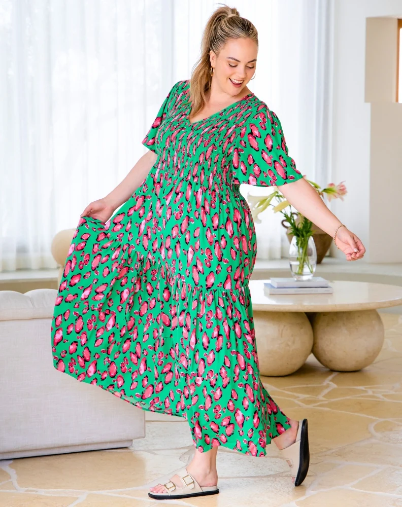 Noel Dress - Green Leopard - Image 7
