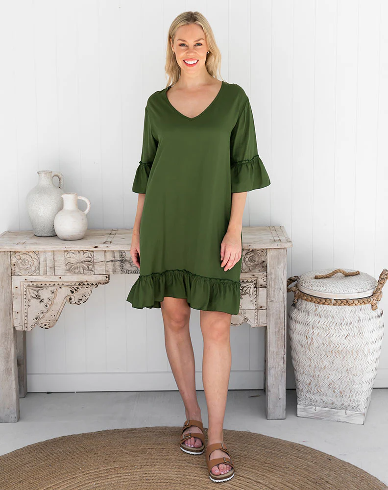 Shift Dress - Olive - Image 5