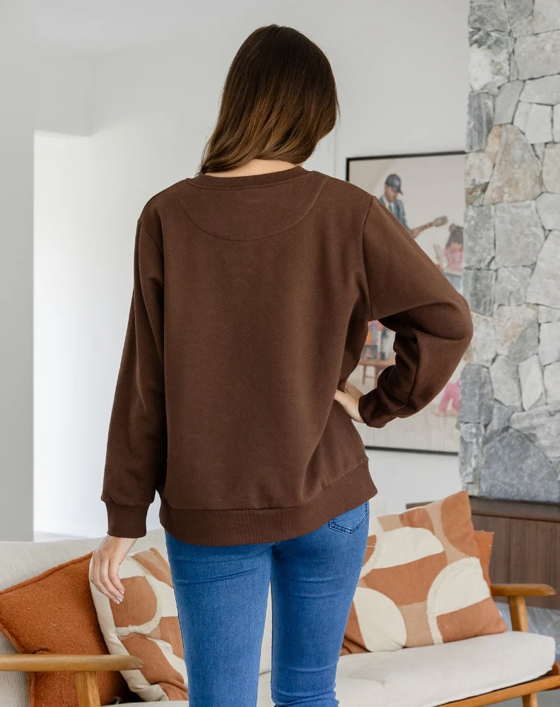 Star Sequin Sweat - Chocolate - Image 8