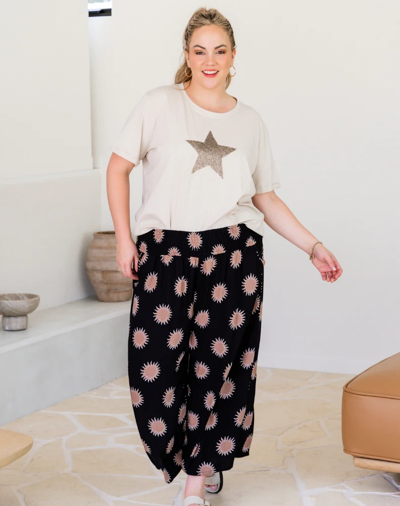 Star Sequin Tee - Beige - Image 5