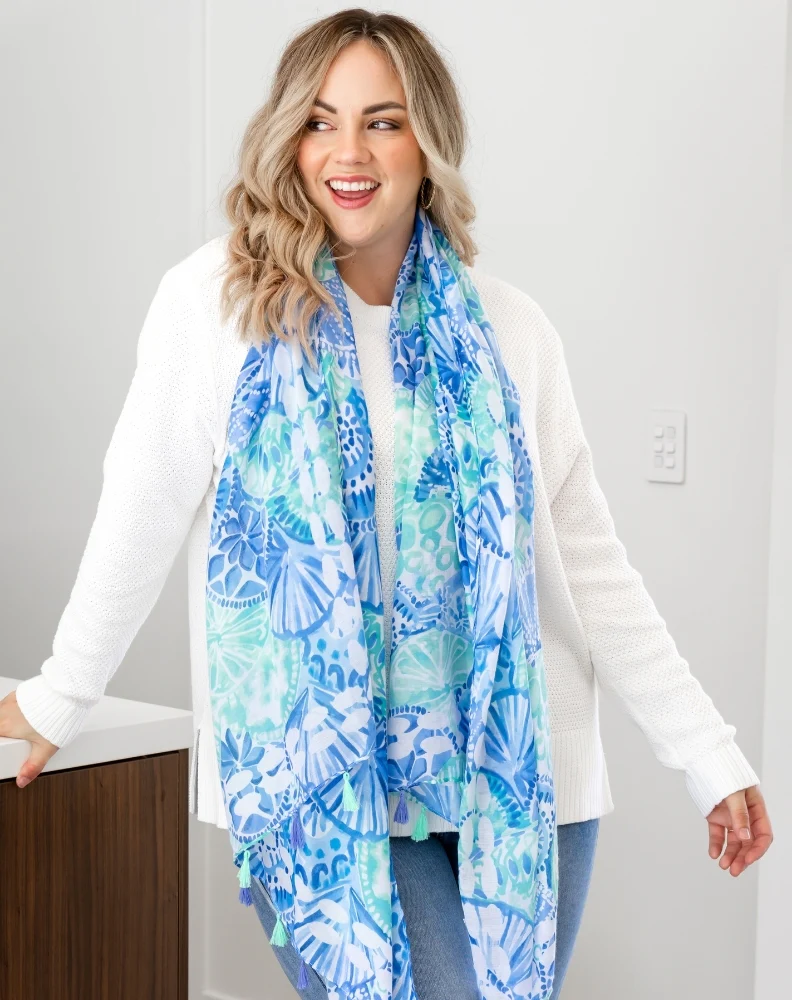 Blue Burst Scarf