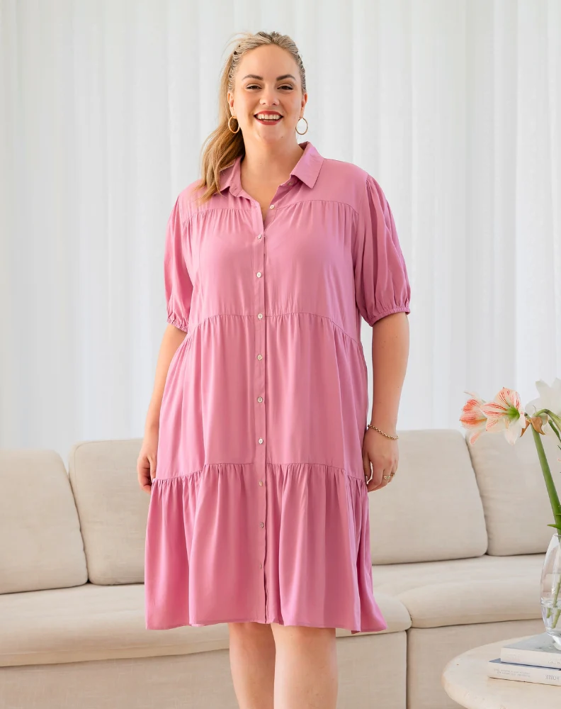 Taylor Shirt Dress - Pink - Image 4