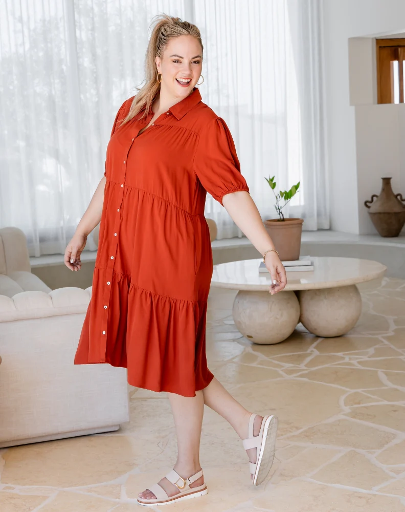 Taylor Shirt Dress - Rust - Image 10