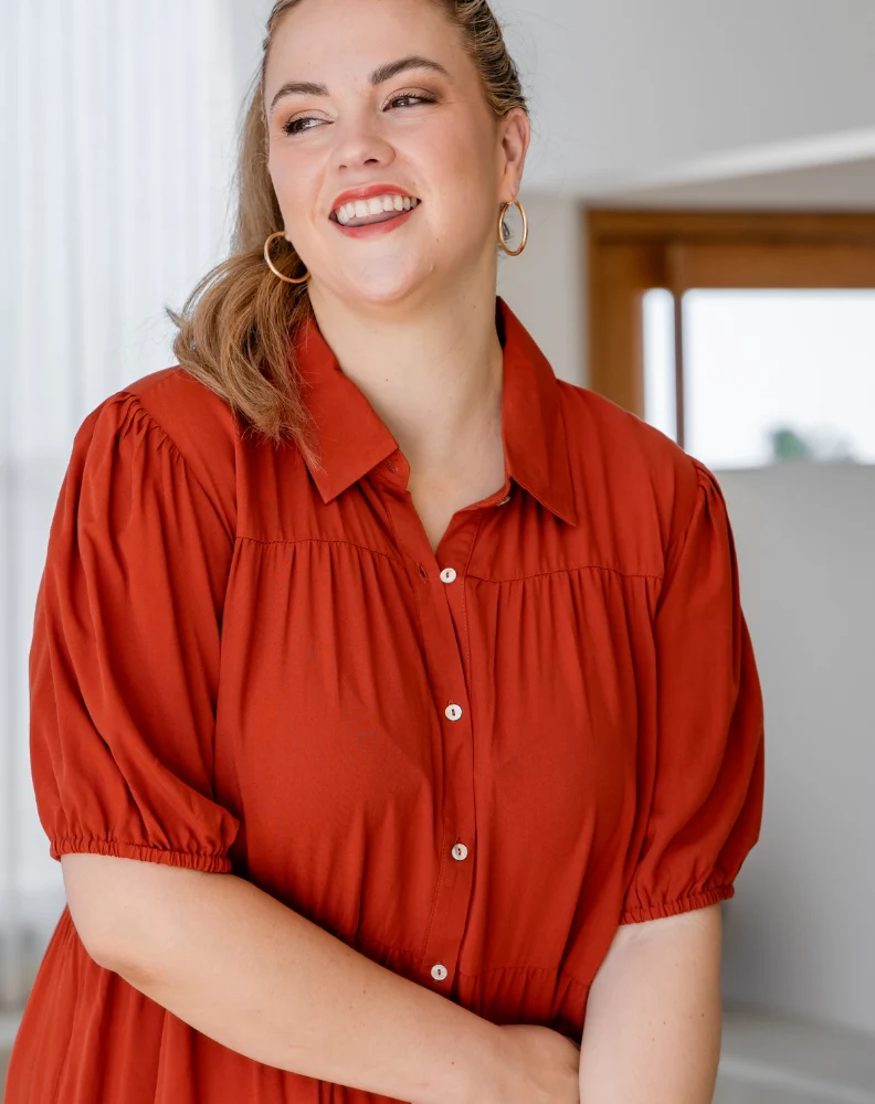 Taylor Shirt Dress - Rust - Image 11