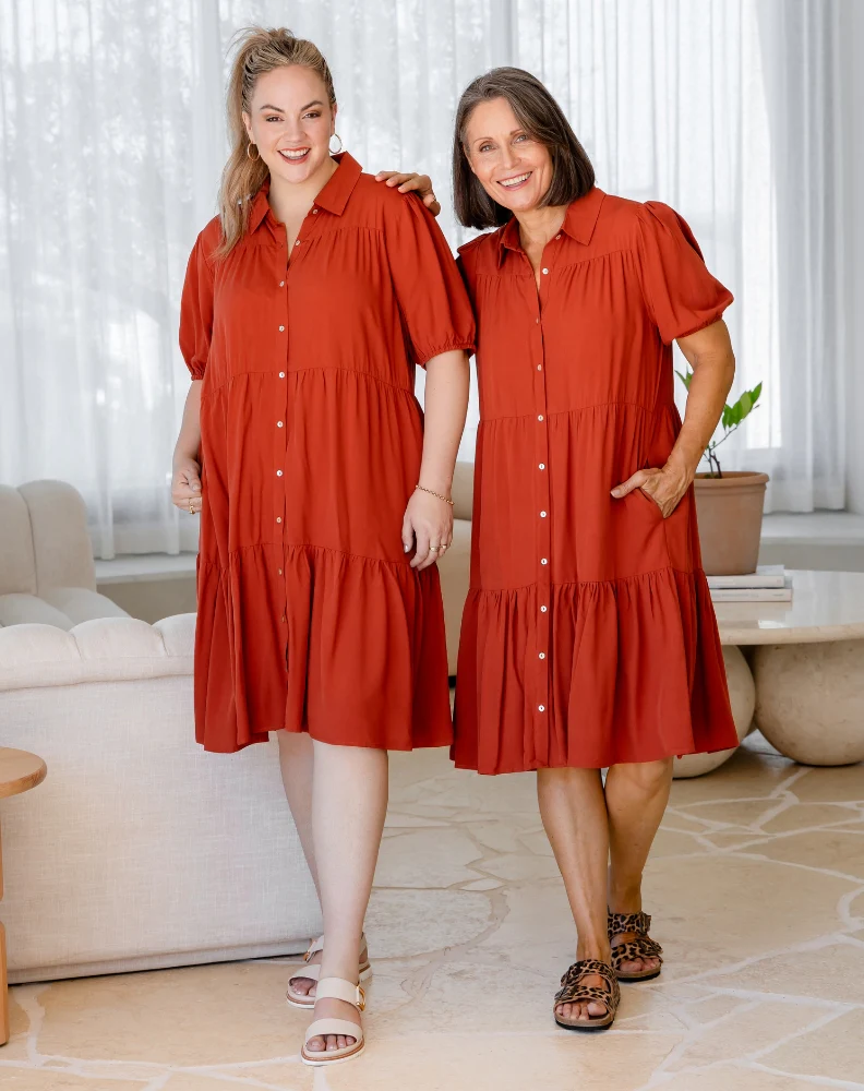 Taylor Shirt Dress - Rust - Image 2