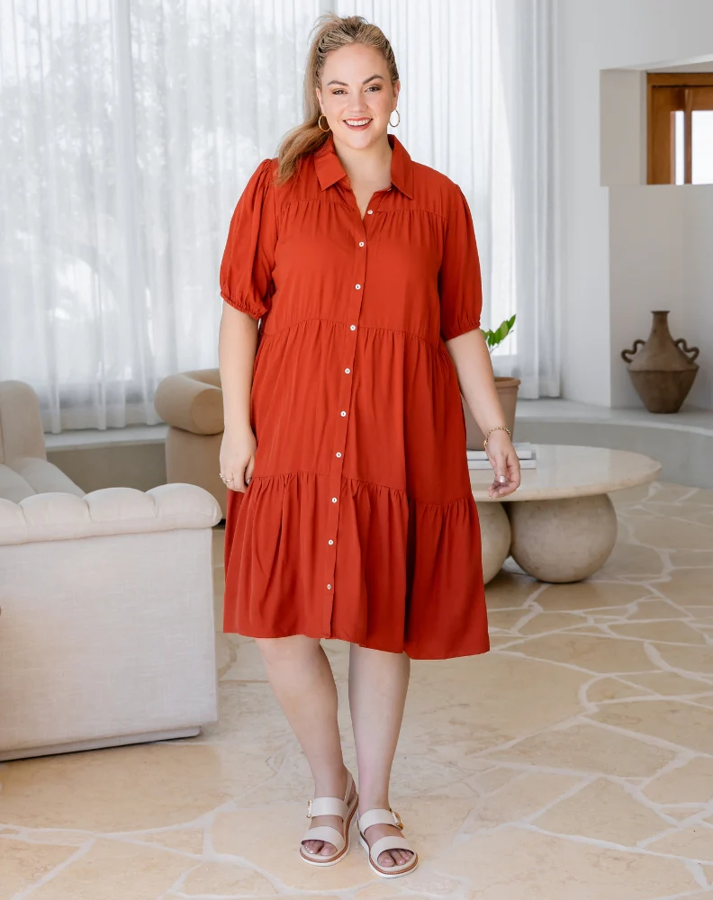 Taylor Shirt Dress - Rust - Image 6