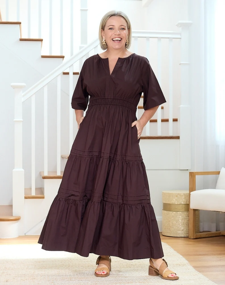 Teddie Maxi Dress - Chocolate - Image 10