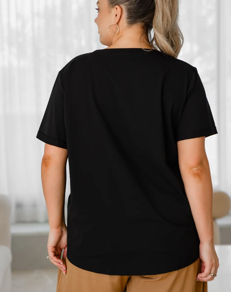 Heart Sequin Tee - Black - Image 8