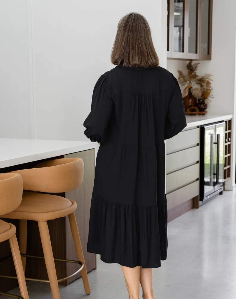 Tara Shirt Dress - Black - Image 6