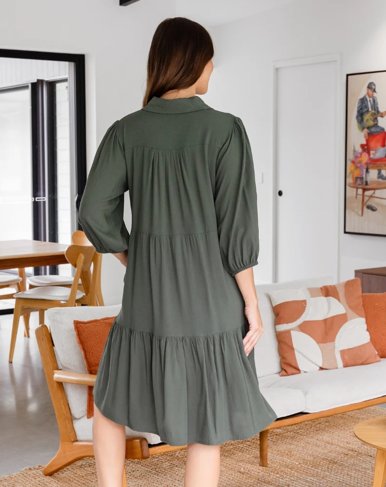 Tara Shirt Dress - Khaki - Image 11