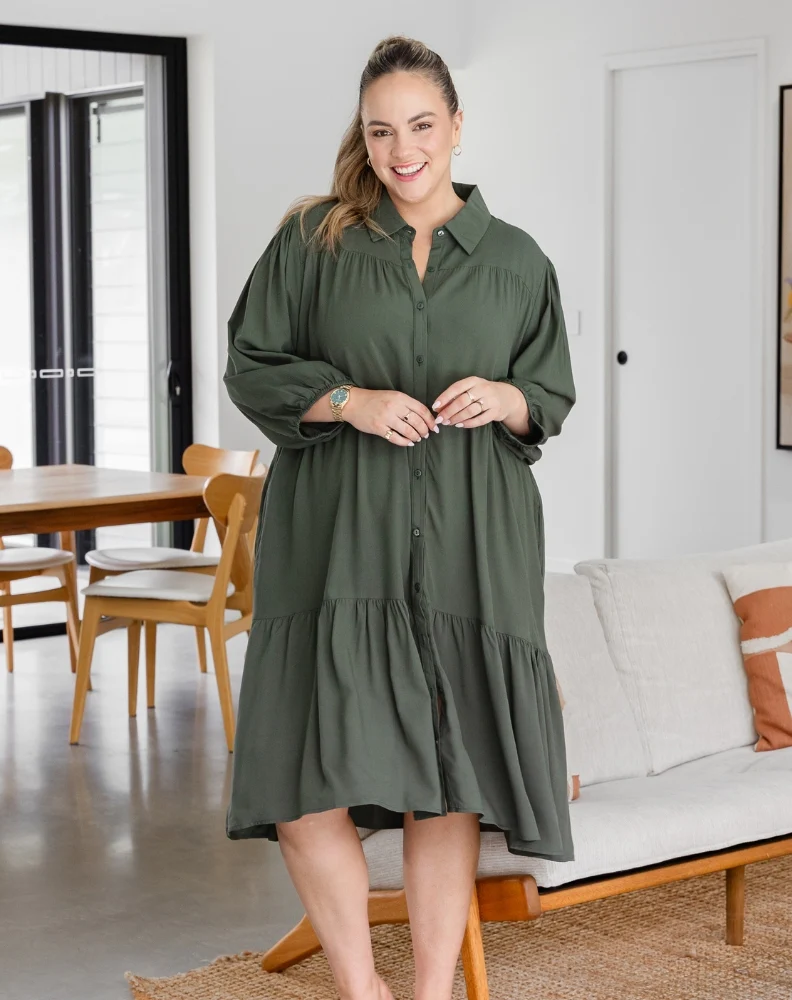 Tara Shirt Dress - Khaki - Image 7
