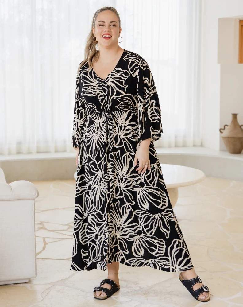 Zoe Dress With Pockets - Midnight Palm - Image 8